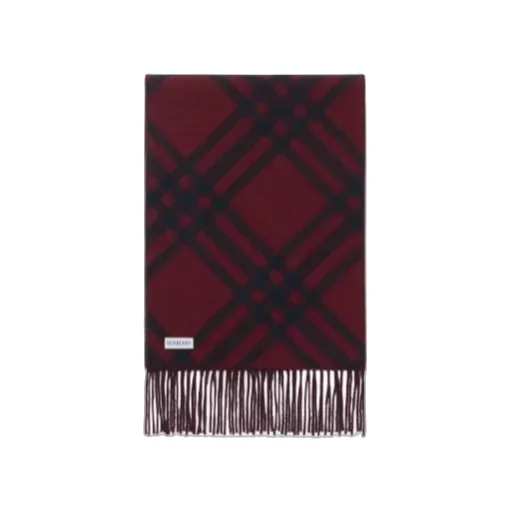 Checked Fringed-Edge Scarf