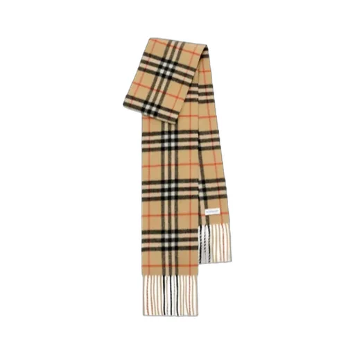Narrow Check Fringed Scarf