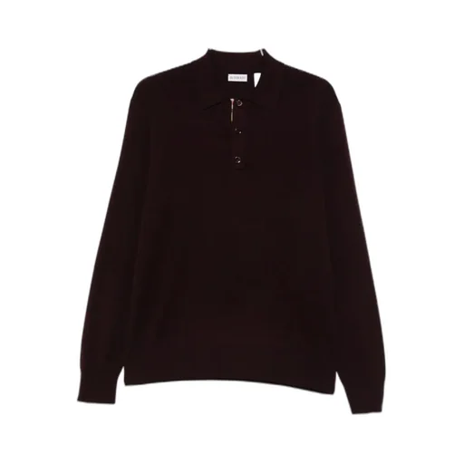 Long Sleeved Knitted Polo Shirt