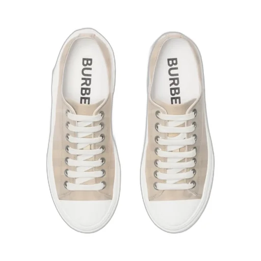Checked Lace-Up Sneakers