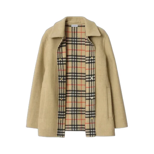 Check-Lined Wool Overshirt