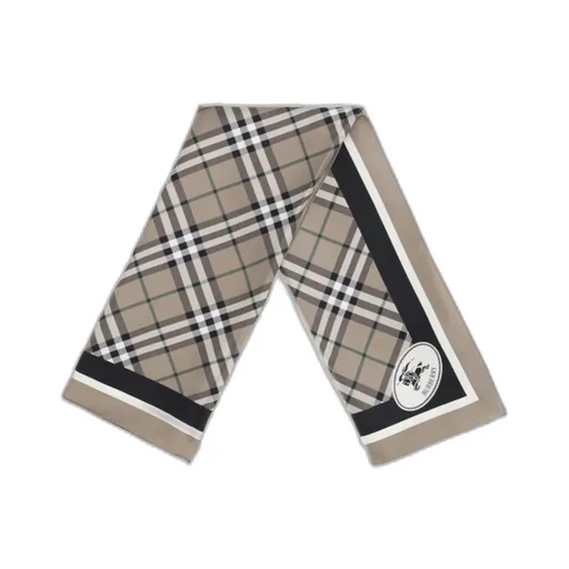 Vintage Check-Pattern Silk Scarf