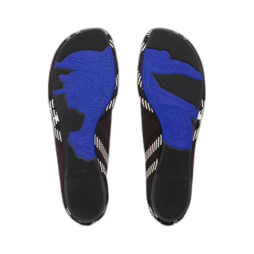 Checked Knitted Slip-On Ballerina Shoes