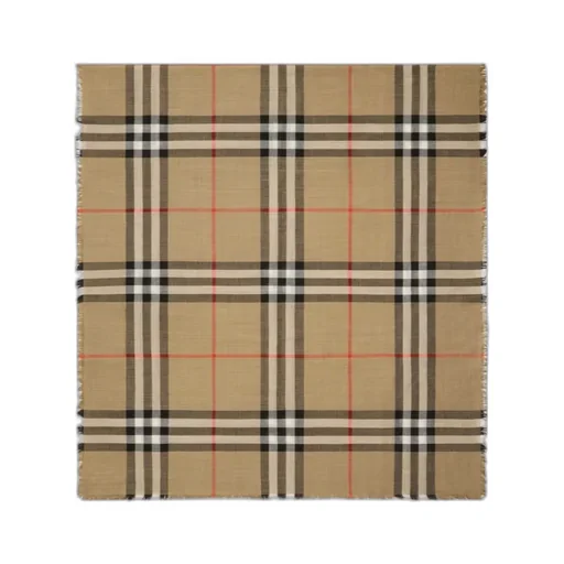Reversible Checked Frayed-Edge Scarf