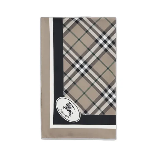 Vintage Check-Pattern Silk Scarf