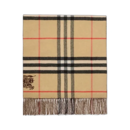 Wide Reversible Check Cashmere Scarf