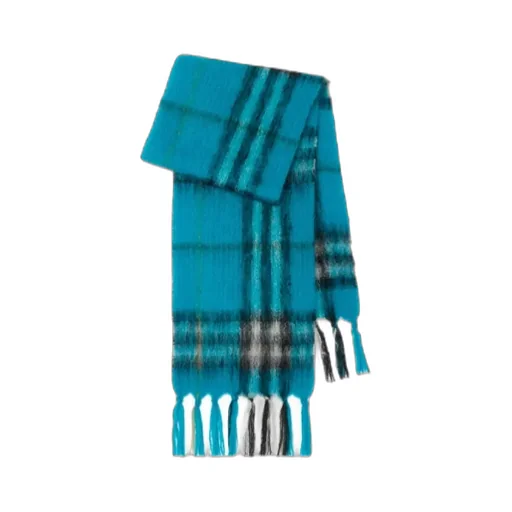 Checked Fringed-Edge Scarf