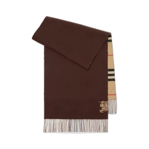 Wide Reversible Check Cashmere Scarf