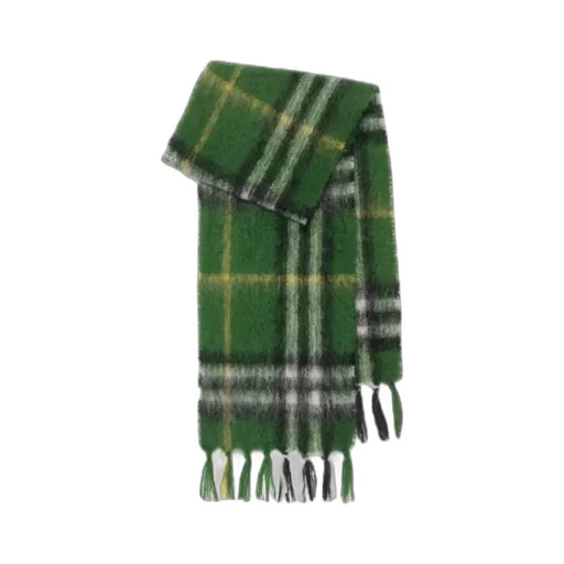 Check Mohair Wool Scarf