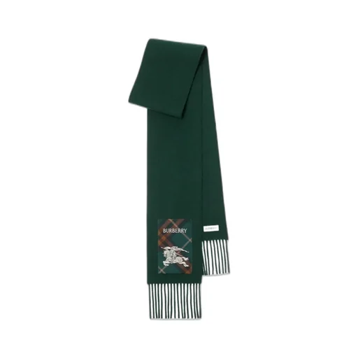 Logo Patch Fringed-Edge Scarf