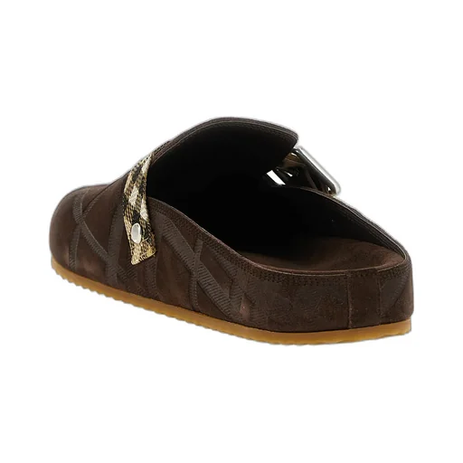 Buckle-Embellishment Mules