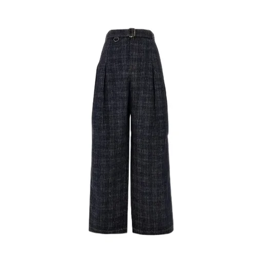 Checked Belted Trousers