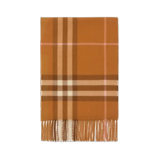 Checked Fringed-Edge Scarf