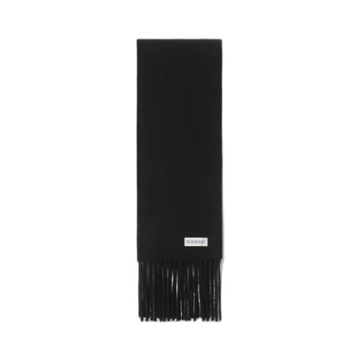 Check Label Fringed Scarf