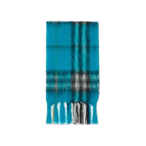 Checked Fringed-Edge Scarf