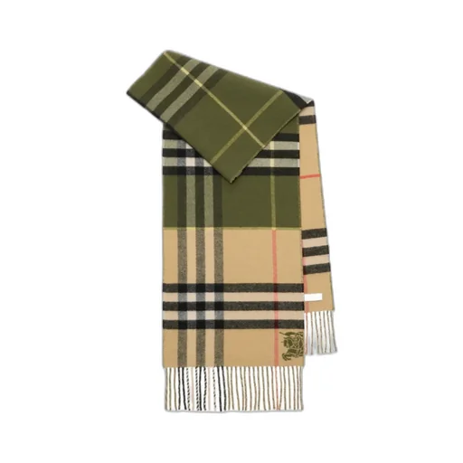 Contrast Check Fringed-Edge Scarf