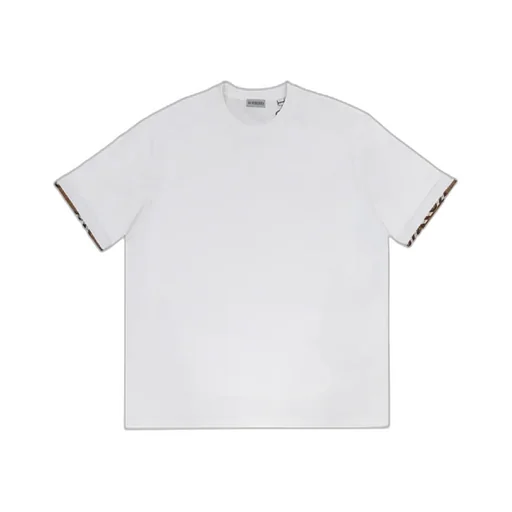 Check Trim Cotton T-Shirt