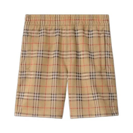 Checked Elasticated Waistband Jersey Shorts