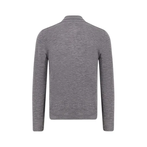 Long Sleeved Knitted Polo Shirt