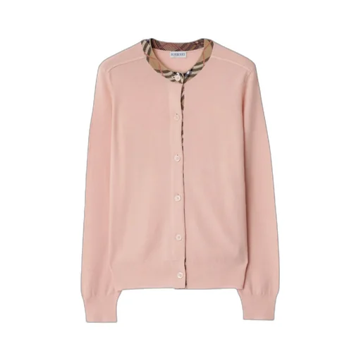 Check-Trimmed Cardigan