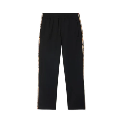 Check Trim Straight-Leg Track Pants