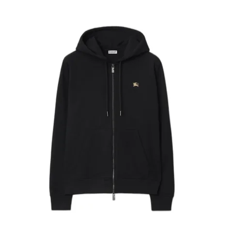 Ekd Embroidered Zip-Up Drawstring Hoodie