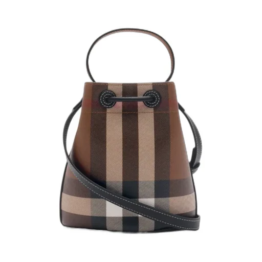 Mini Tb Checked Bucket Bag