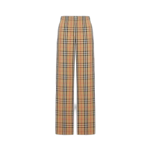 Straight-Leg Checked Trousers