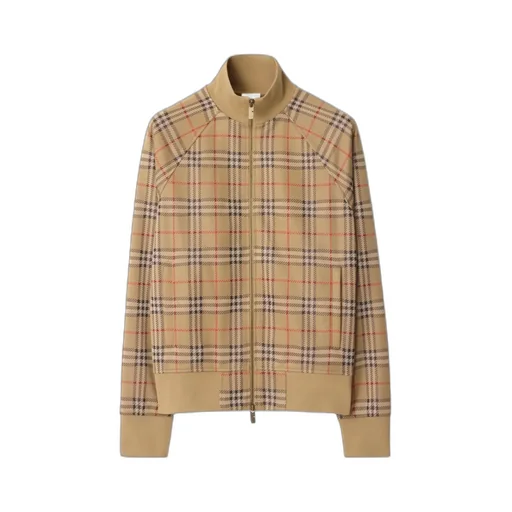 Check Printed Zipped Bomber Jacket