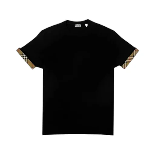 Check Trim Cotton T-Shirt