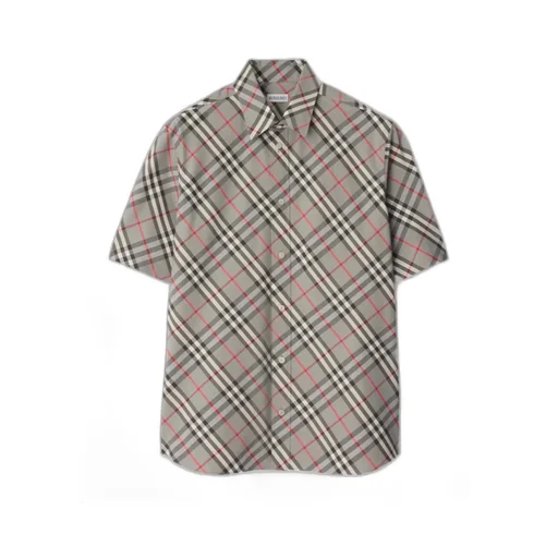 Checked Pattern Short Sleeved Shirt