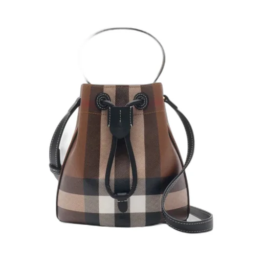 Mini Tb Checked Bucket Bag