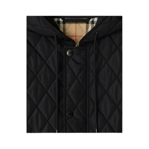 Checkered Detailed Quilted Coat