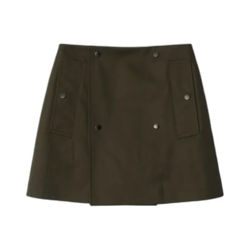 Bonded Gabardine Trench Mini Skirt