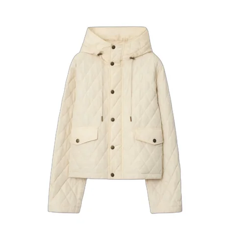 Cropped Quilted Hooded Jacket