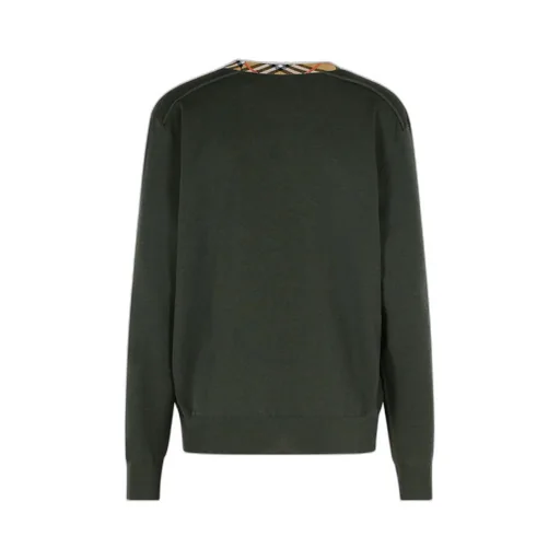 Checked Neck Knitted Jumper