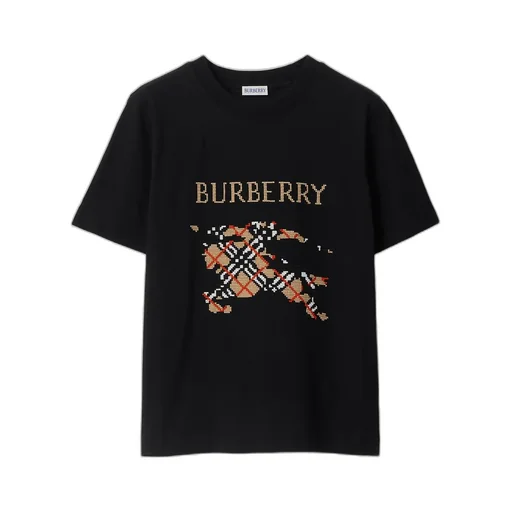 Logo Embroidered Checked T-Shirt