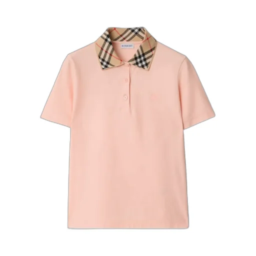 Logo Embroidered Checked Collar Polo Shirt