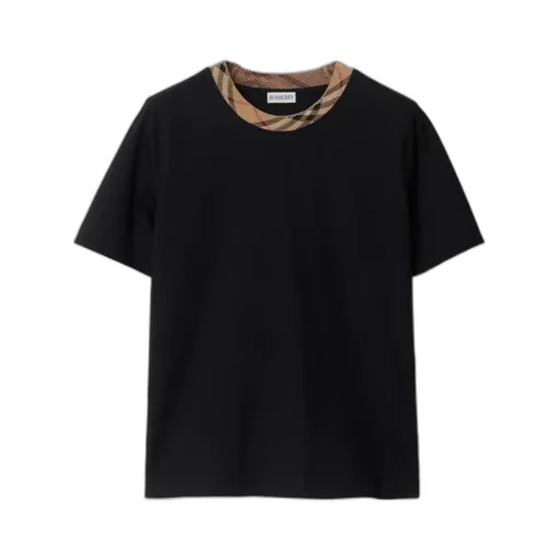 Check Trim Crewneck T-Shirt