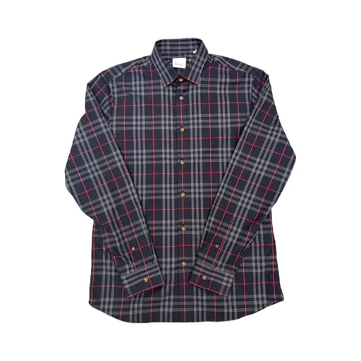 Slim Fit Check Stretch Cotton Shirt