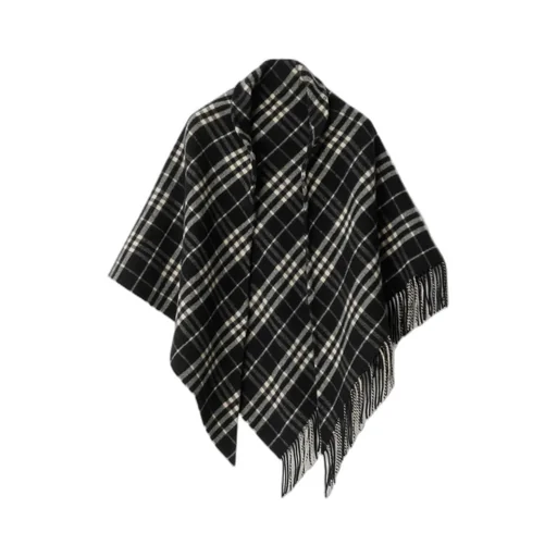 Checked Fringed Edge Scarf