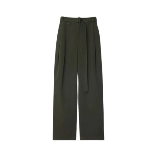 Wide-Leg Belted Waist Trousers