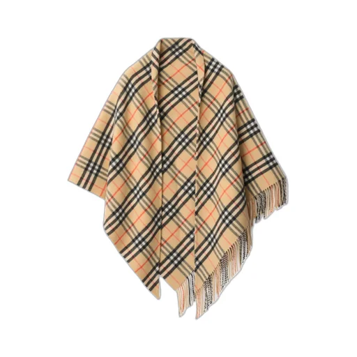Checked Fringed-Edge Cape