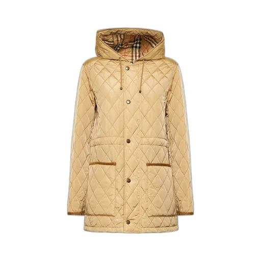 Quilted Hooded Drawstring Coat