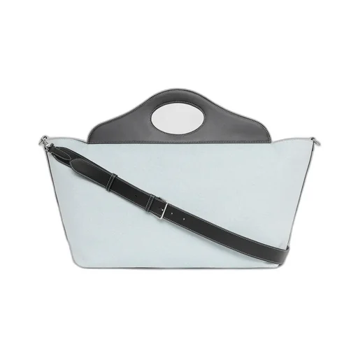Medium Cotton Canvas Leather Soft Pocket Todd Handbag