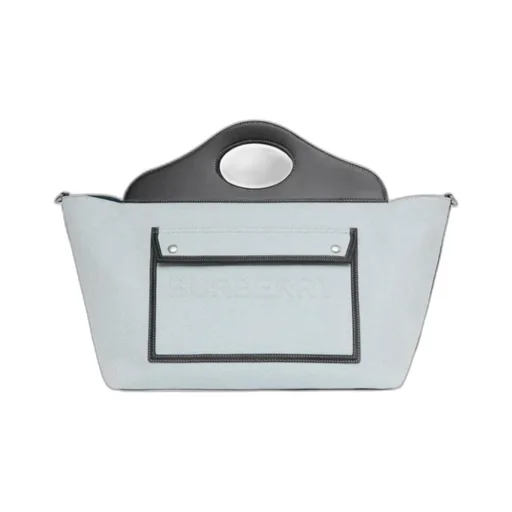 Medium Cotton Canvas Leather Soft Pocket Todd Handbag