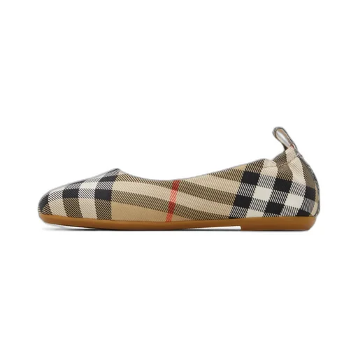 Vintage Check-Pattern Ballet Flats