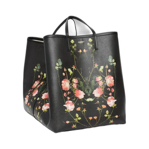Floral-Print Logo Tote Bag