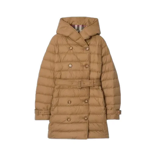 Short Nylon Hooded Puffer Coat