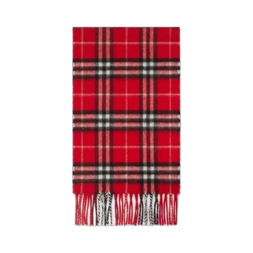 Check Fringed Scarf